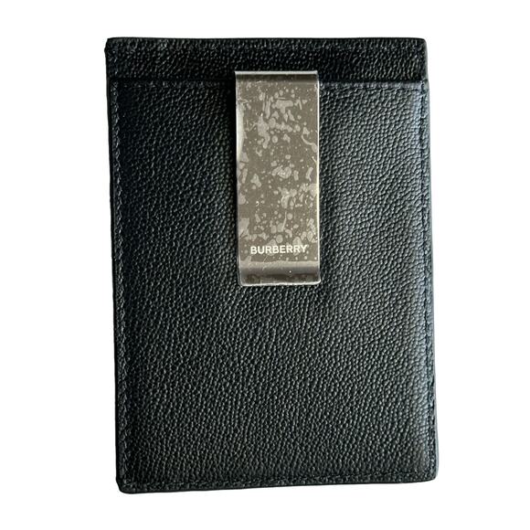 NWT $350 Burberry Logo Embossed Grained Leather Black Card Case 8052878 - Picture 3 of 8